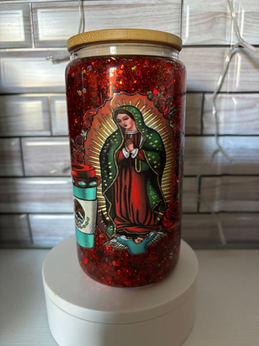 Virgen De Guadalupe Snow Globe Glass Can